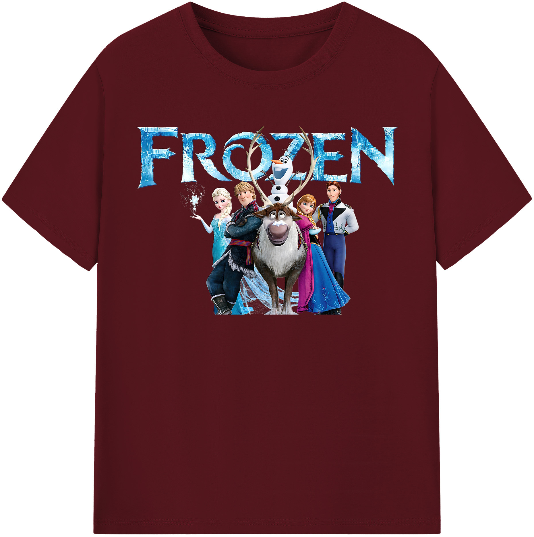 （画像用） アナと雪の女王 アンナ エルサ Frozen Anna Elsa 綿100％半袖Tシャツ（フロントプリント）